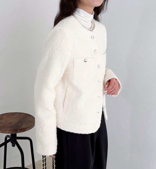 fredy emue「ノーカラーツィードジャケット」|ノーカラージャケット|