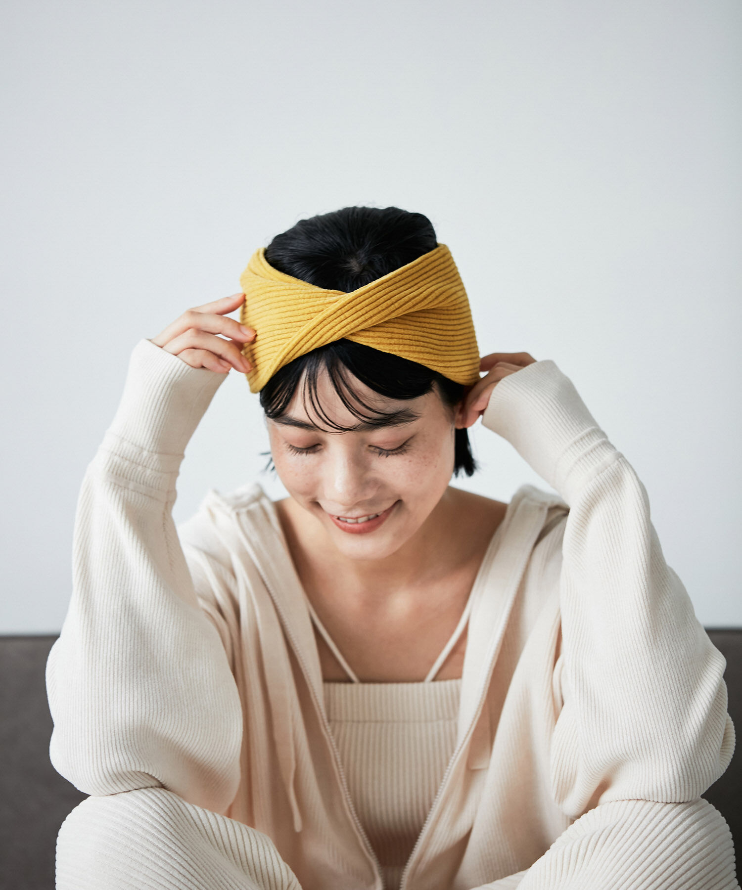 SALON adam et rope'「【極上の肌ざわり】ヘアバンド -CreamyCotton /クリーミーコットン-」|ヘアバンド|カラシ(86)