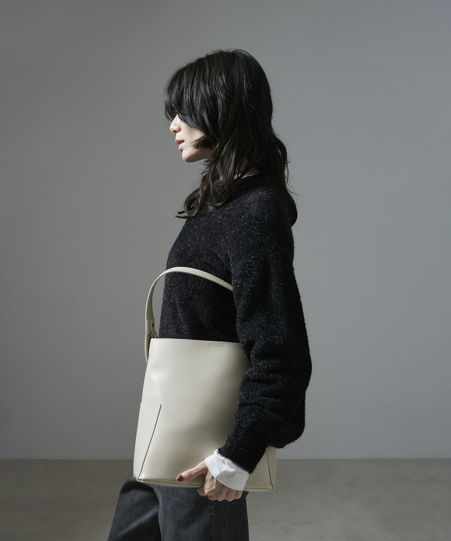 SALON adam et rope'「[ご好評につき追加決定]【WEB限定】ダブルポケットワンハンドルバッグ4」|トートバッグ|オフホワイト(15)