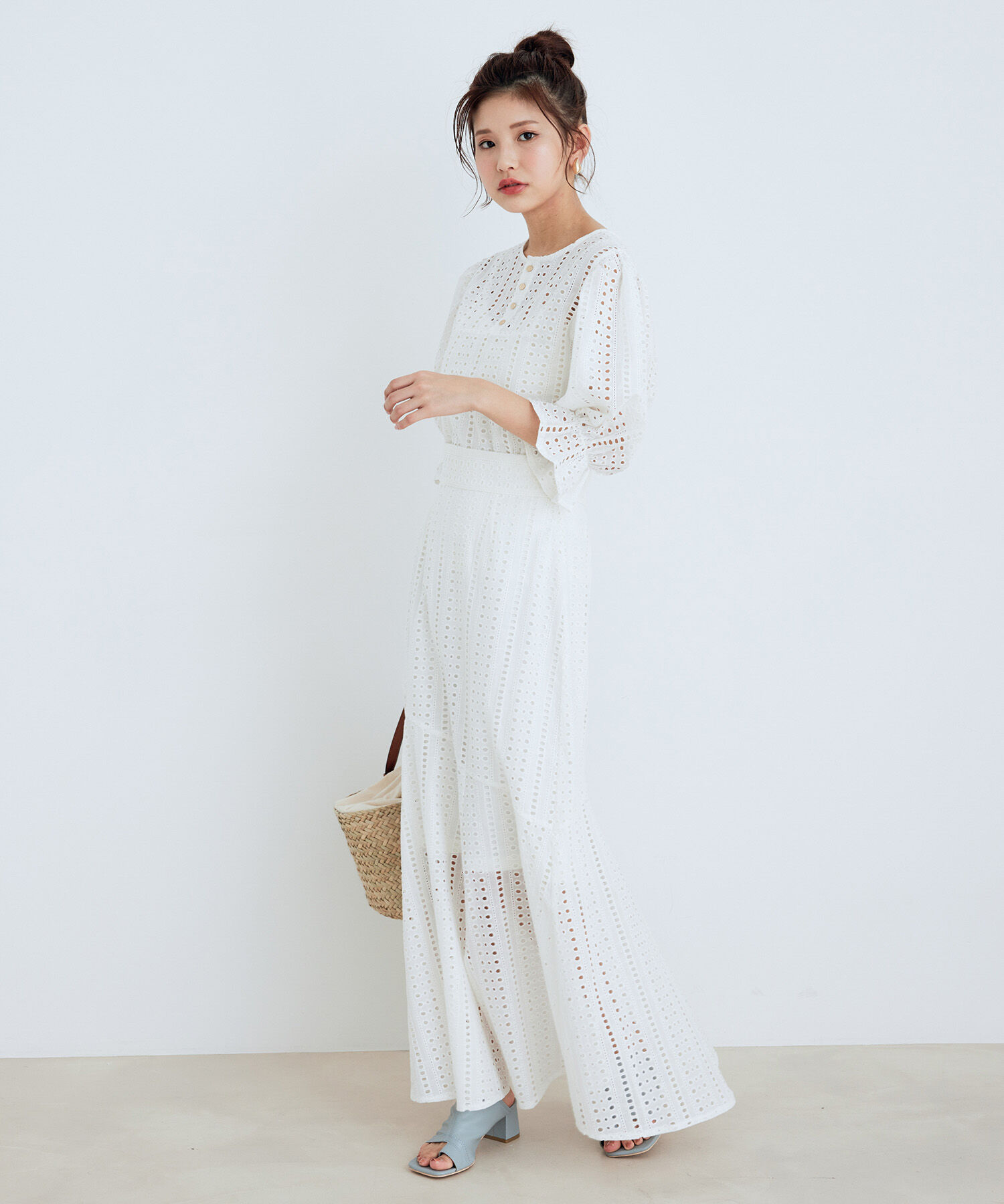 vis-a-vis「【WEB限定】エンブロイダリーレーススリットマーメイドスカート【セットアップ対応】【ワンピースみせ】」|スカート|