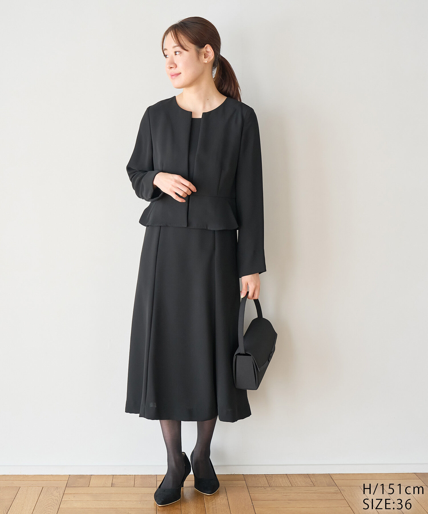 Rope&rsquo;Picnic「【Mon E&rsquo;toile/モンエトワール】ブラックフォーマル/ジャケットレイヤードワンピース」|ワンピース|