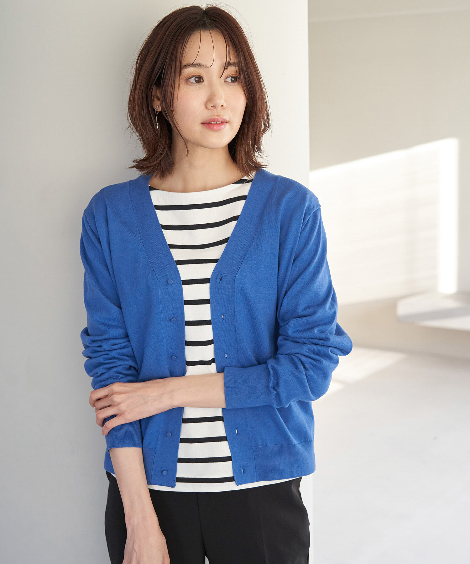 Rope&rsquo;Picnic「天竺Vネックニットカーディガン」|カーディガン|