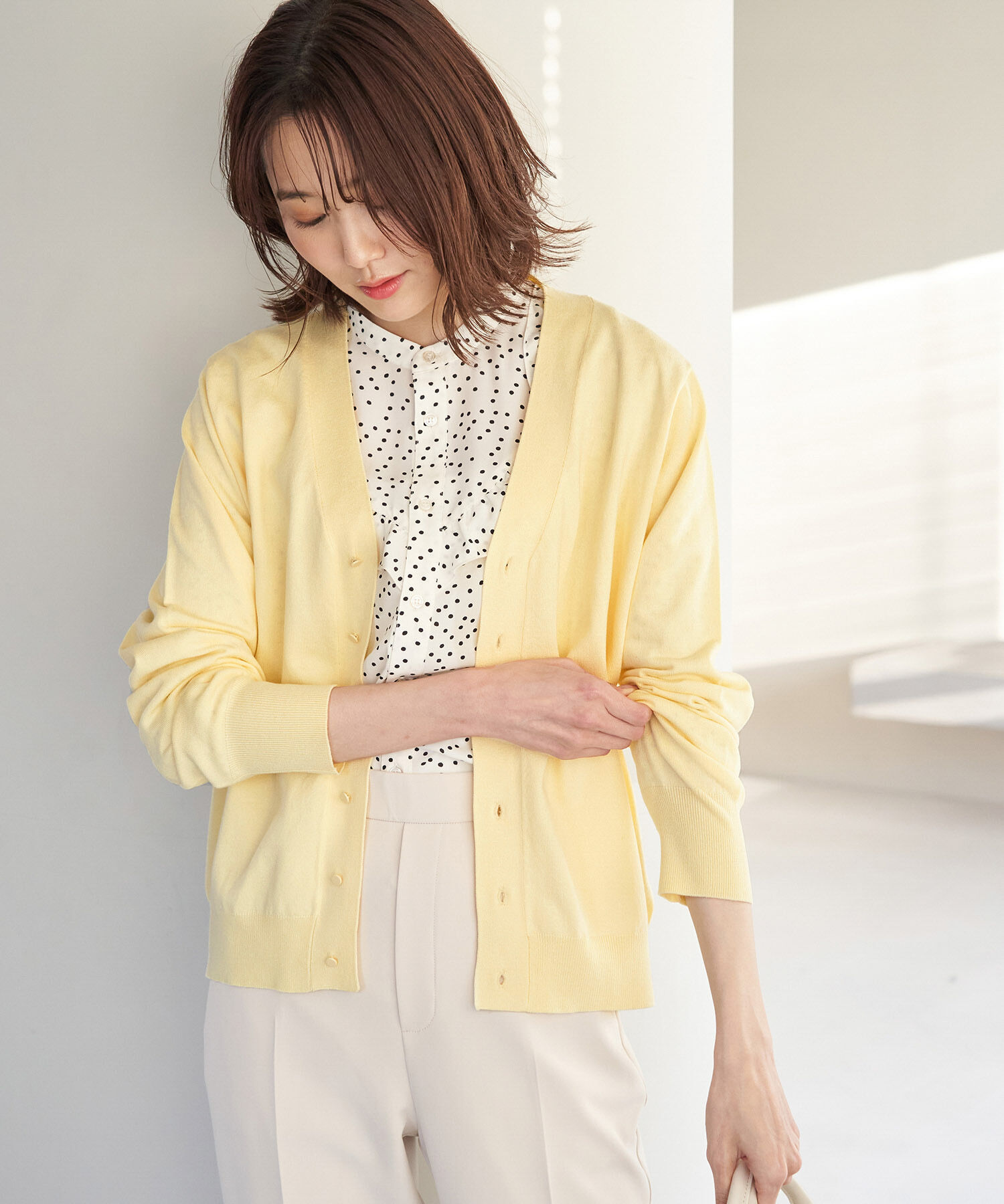 Rope&rsquo;Picnic「天竺Vネックニットカーディガン」|カーディガン|