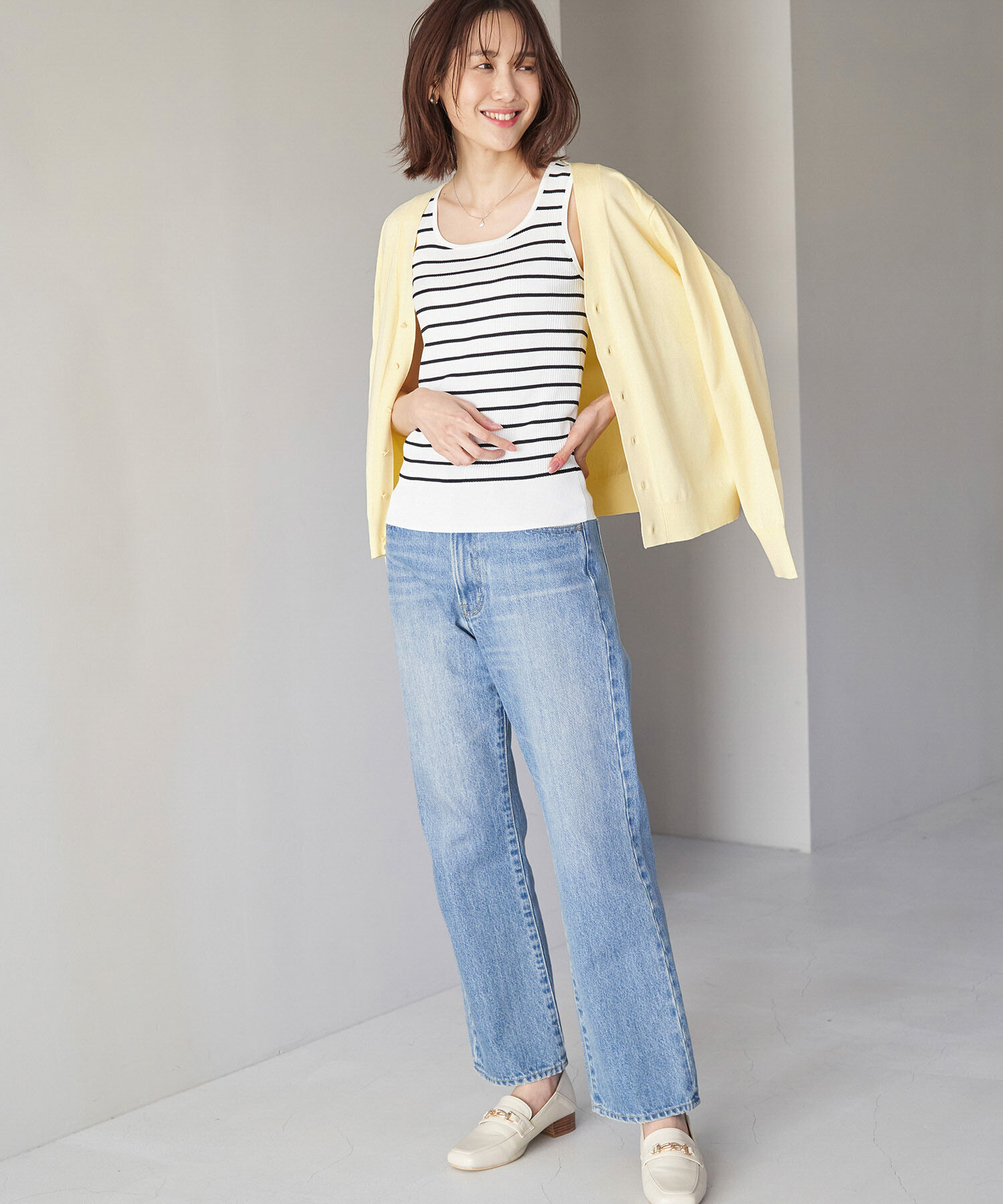 Rope&rsquo;Picnic「天竺Vネックニットカーディガン」|カーディガン|