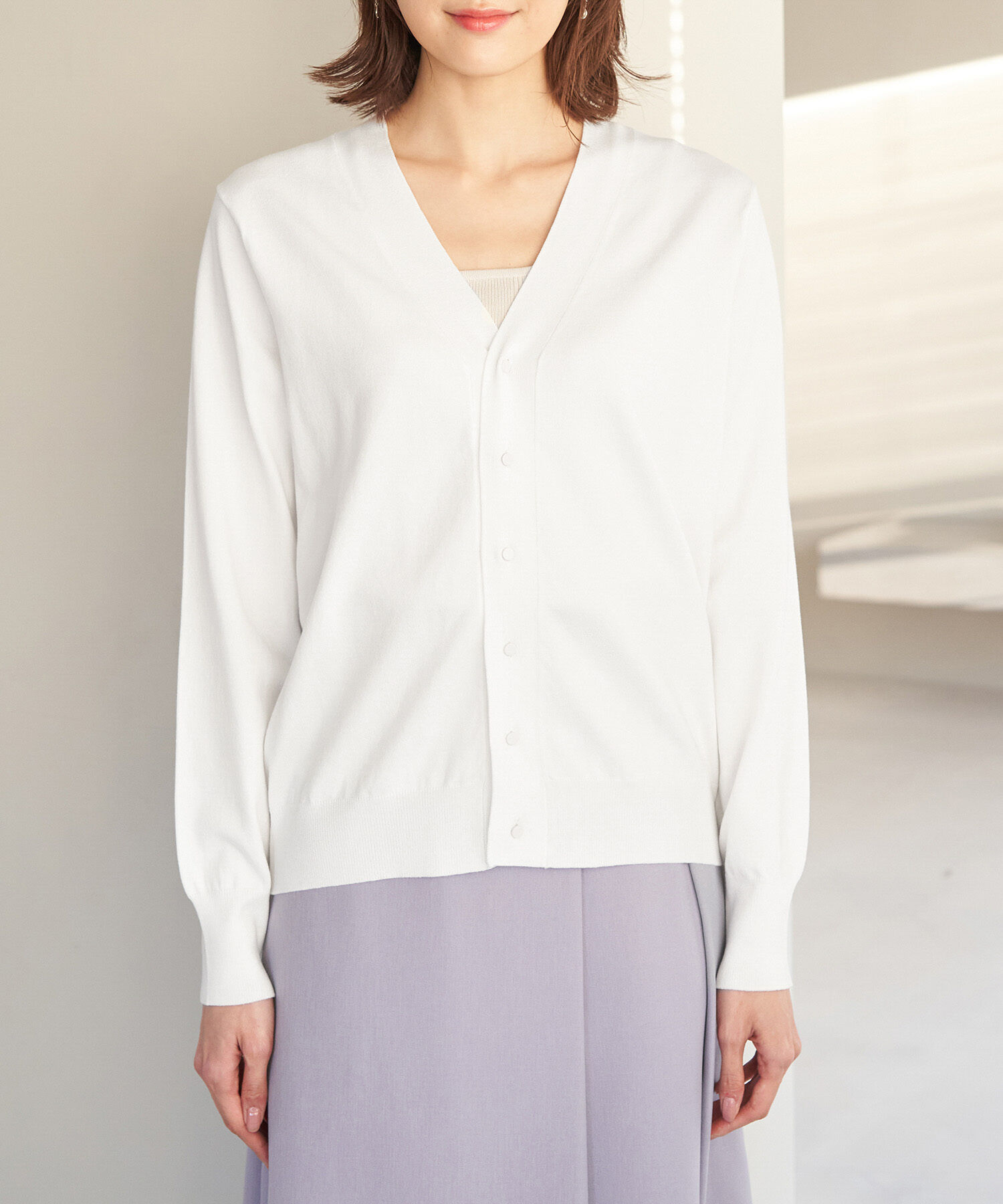 Rope&rsquo;Picnic「天竺Vネックニットカーディガン」|カーディガン|