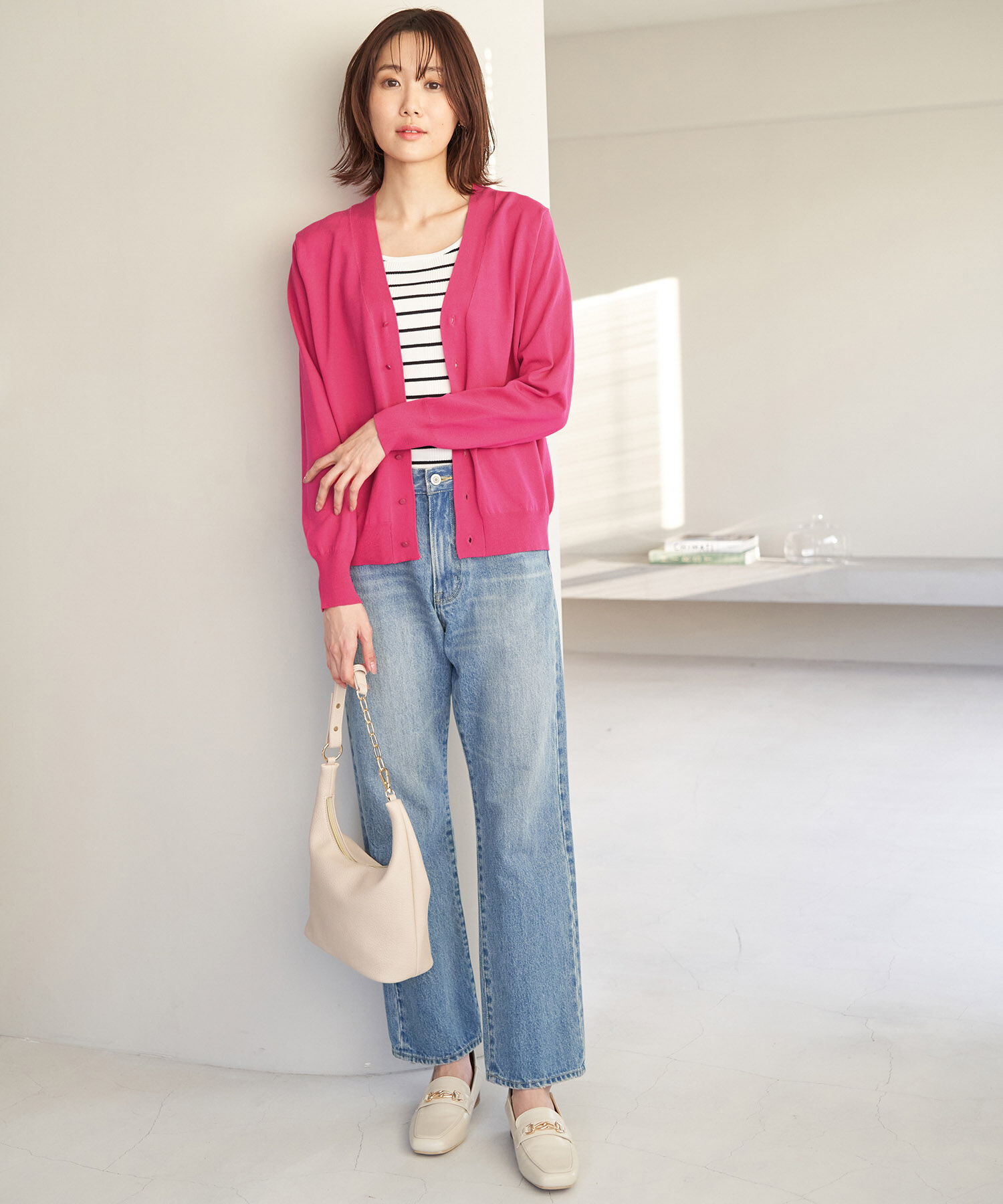 Rope&rsquo;Picnic「天竺Vネックニットカーディガン」|カーディガン|