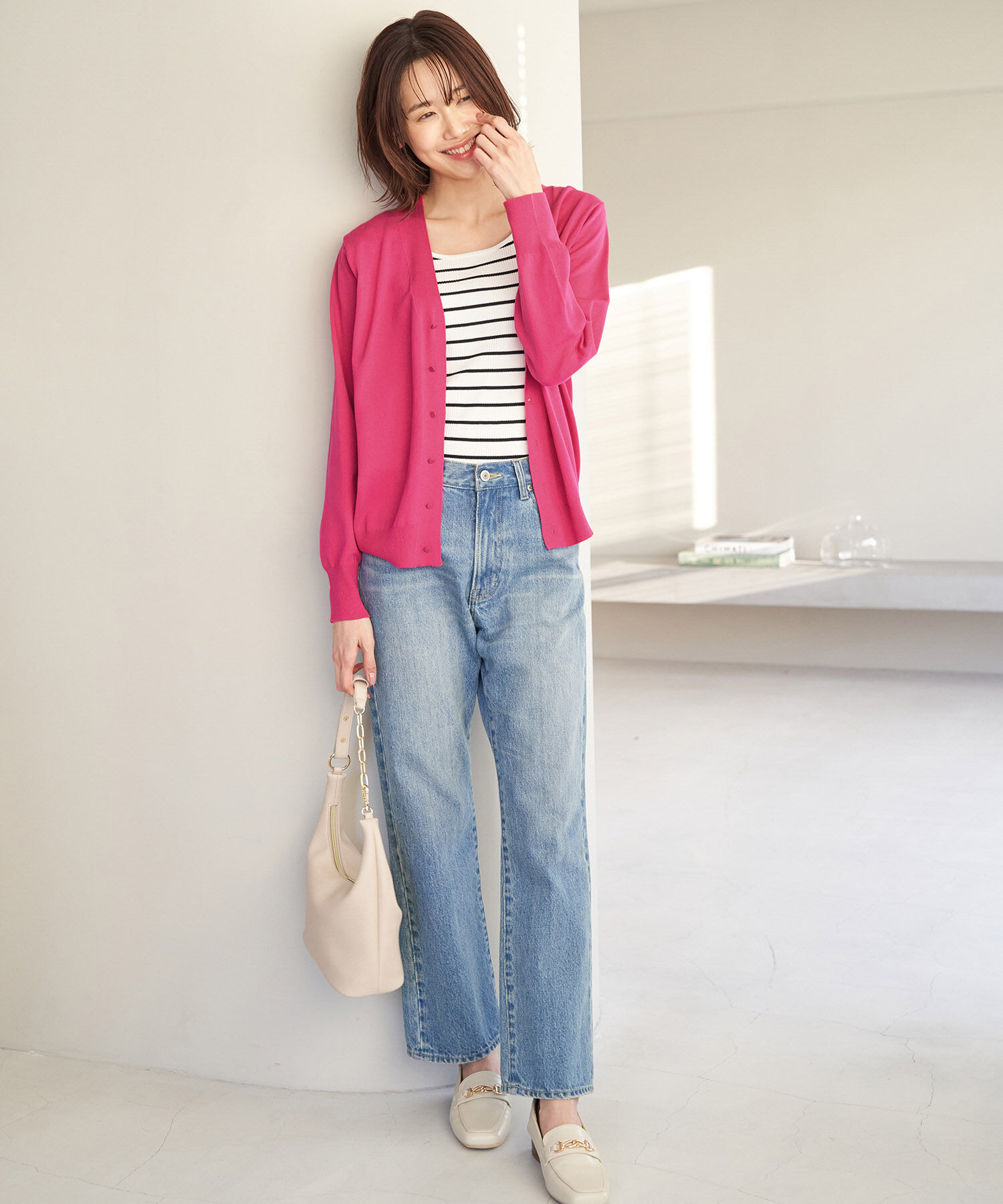 Rope&rsquo;Picnic「天竺Vネックニットカーディガン」|カーディガン|