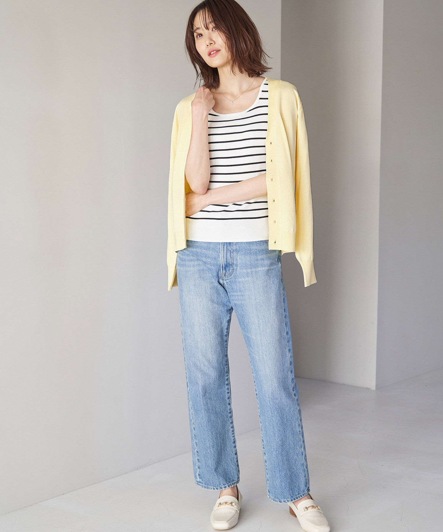 Rope&rsquo;Picnic「天竺Vネックニットカーディガン」|カーディガン|