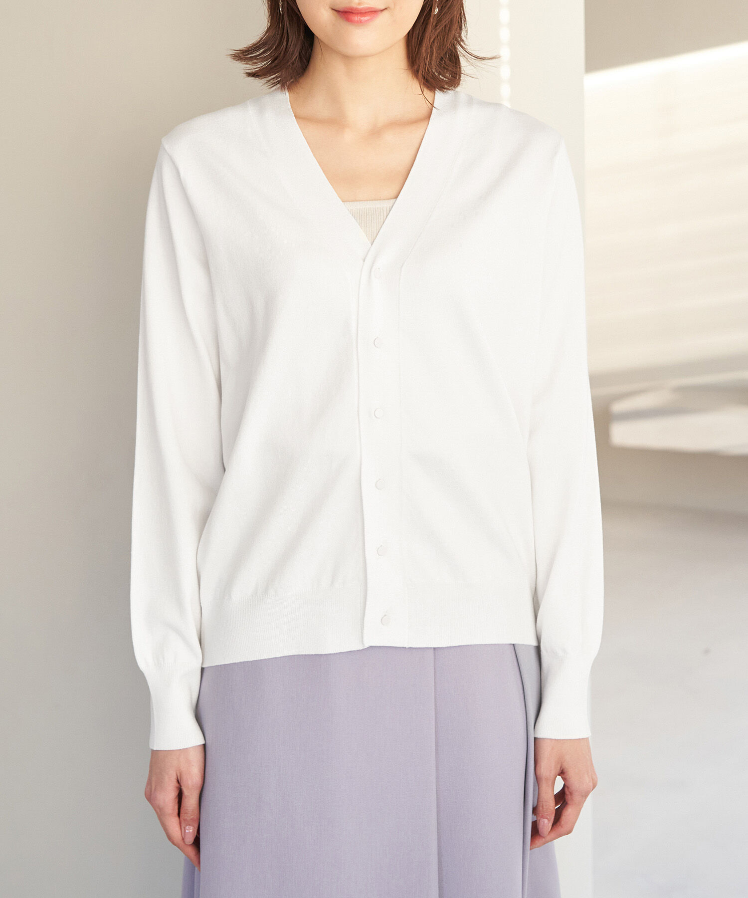 Rope&rsquo;Picnic「天竺Vネックニットカーディガン」|カーディガン|