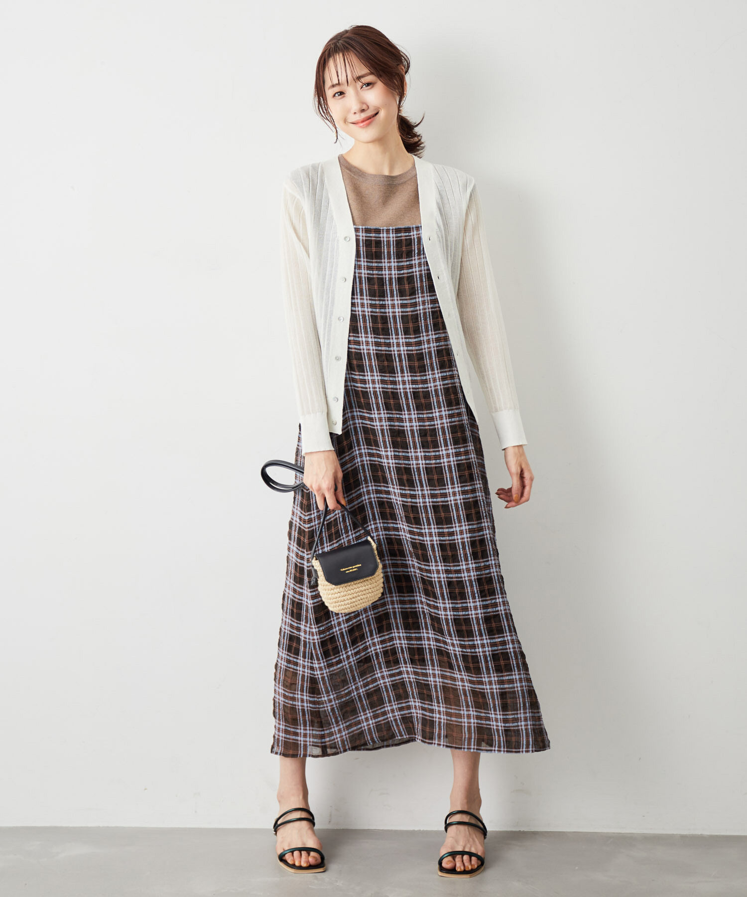 Rope&rsquo;Picnic「洗える/シアーワイドリブカーディガン」|カーディガン|