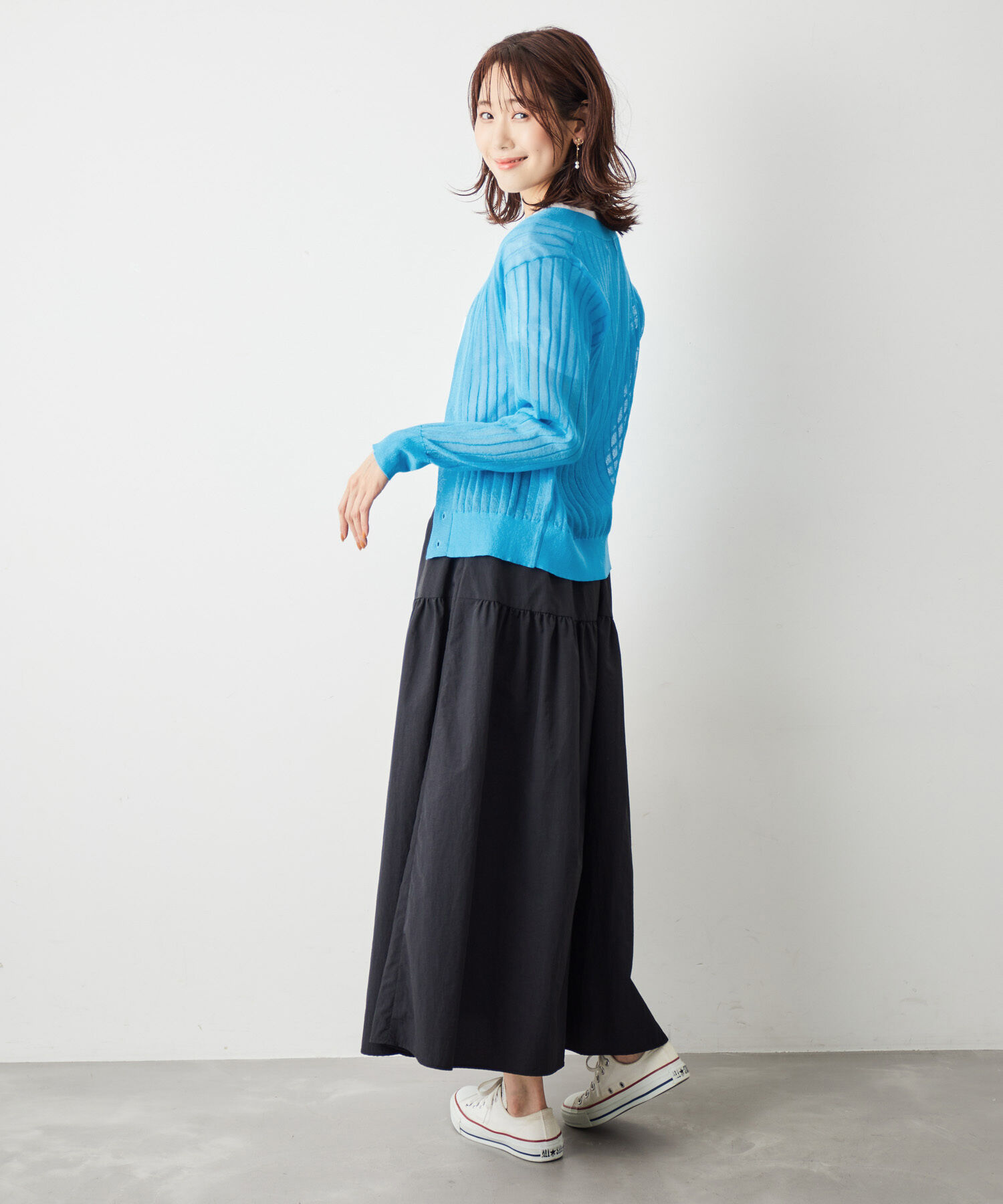 Rope&rsquo;Picnic「洗える/シアーワイドリブカーディガン」|カーディガン|