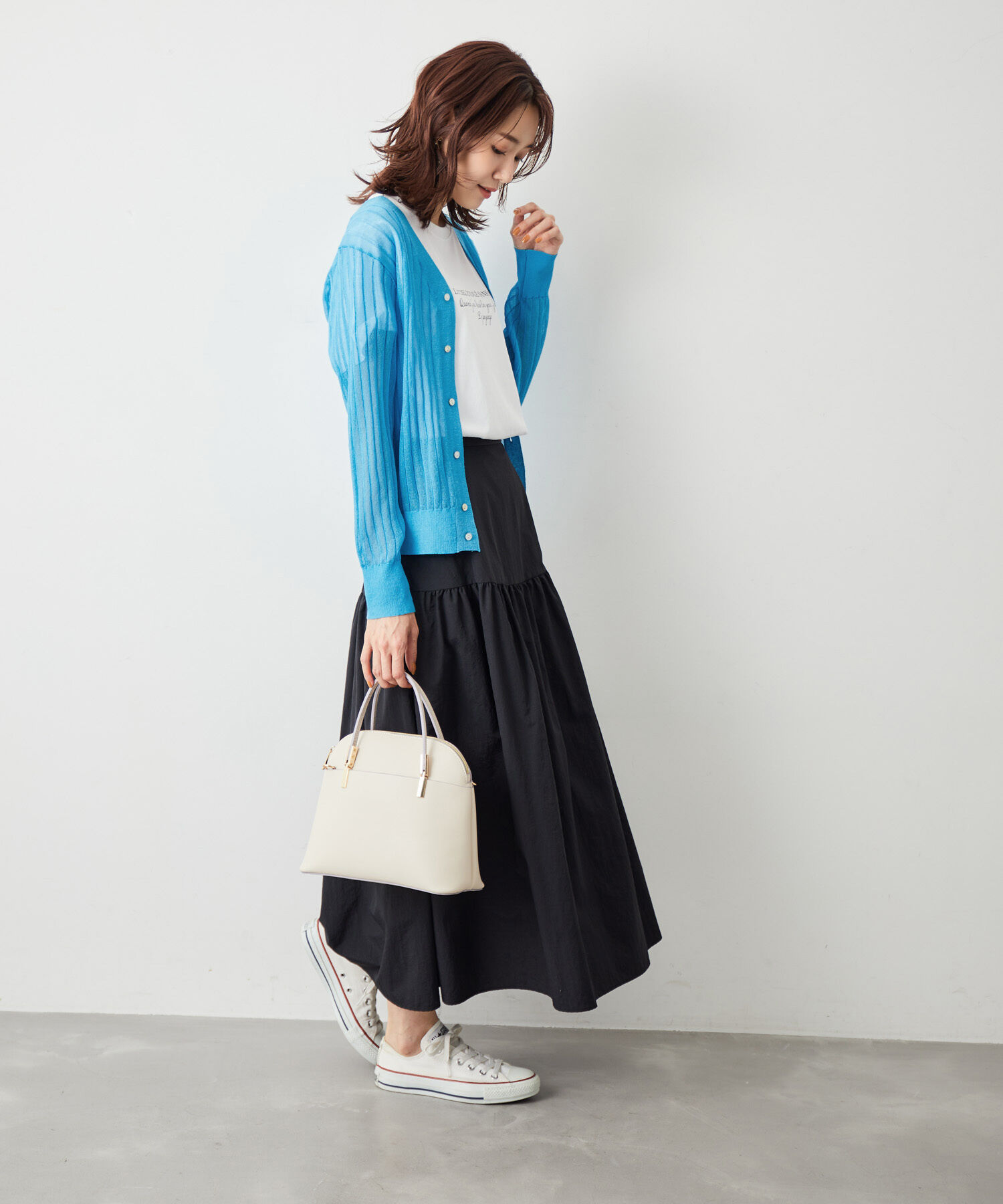 Rope&rsquo;Picnic「洗える/シアーワイドリブカーディガン」|カーディガン|