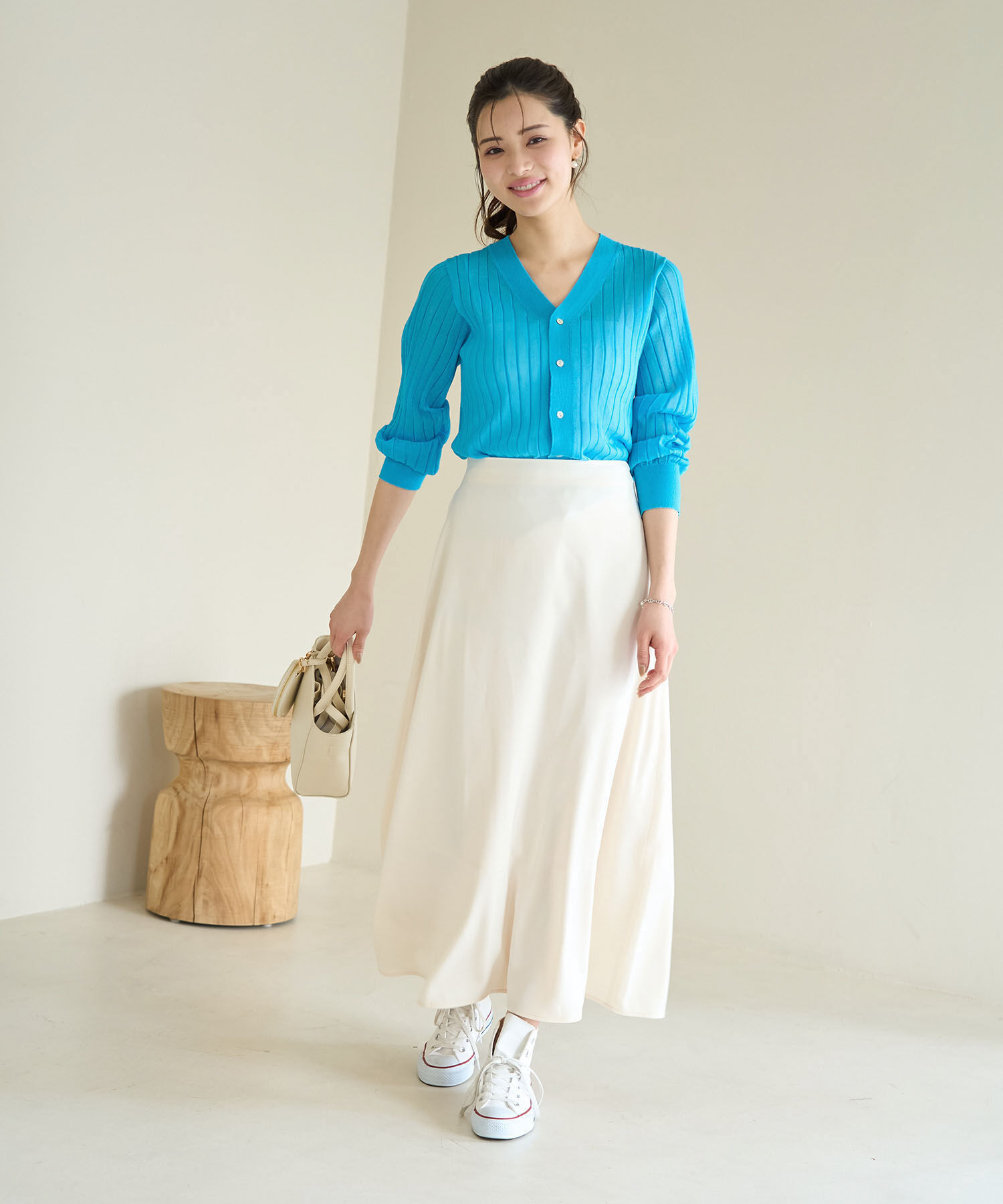 Rope&rsquo;Picnic「洗える/シアーワイドリブカーディガン」|カーディガン|