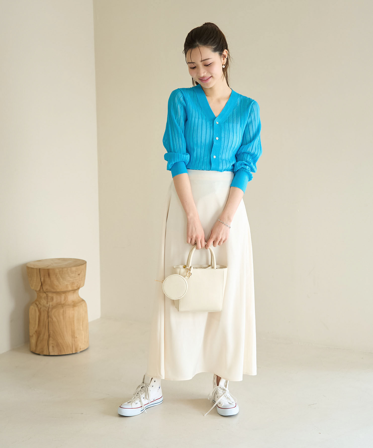 Rope&rsquo;Picnic「洗える/シアーワイドリブカーディガン」|カーディガン|