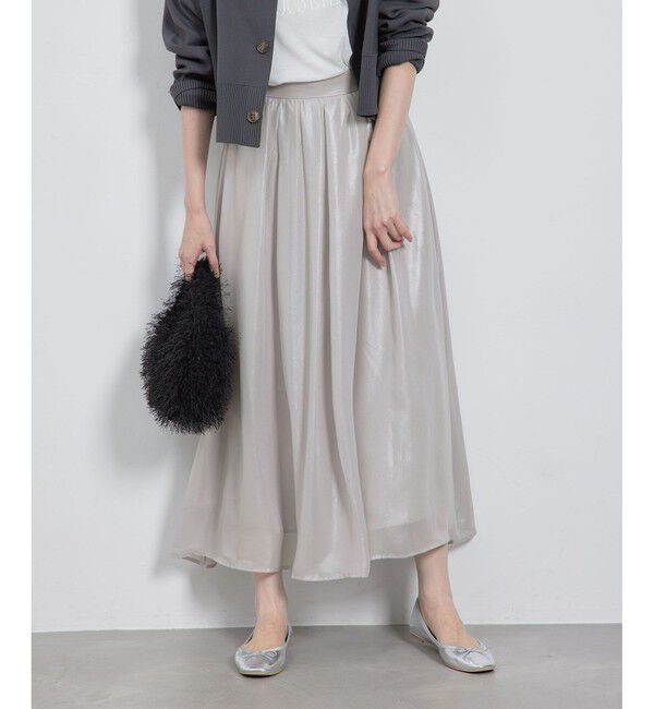 Rope&rsquo;Picnic「箔プリントスカート」|スカート|グレー