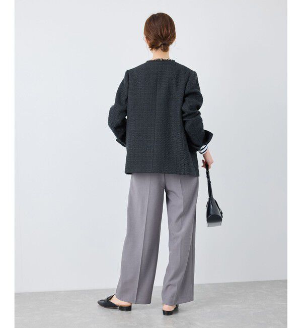 Rope&rsquo;Picnic「セレモニー・通勤対応/ツイードジャケット/リンクコーデ」|ノーカラージャケット|