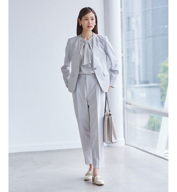 Rope&rsquo;Picnic「メタルパーツフロントフリルタイブラウス/通勤対応」|シャツ・ブラウス|