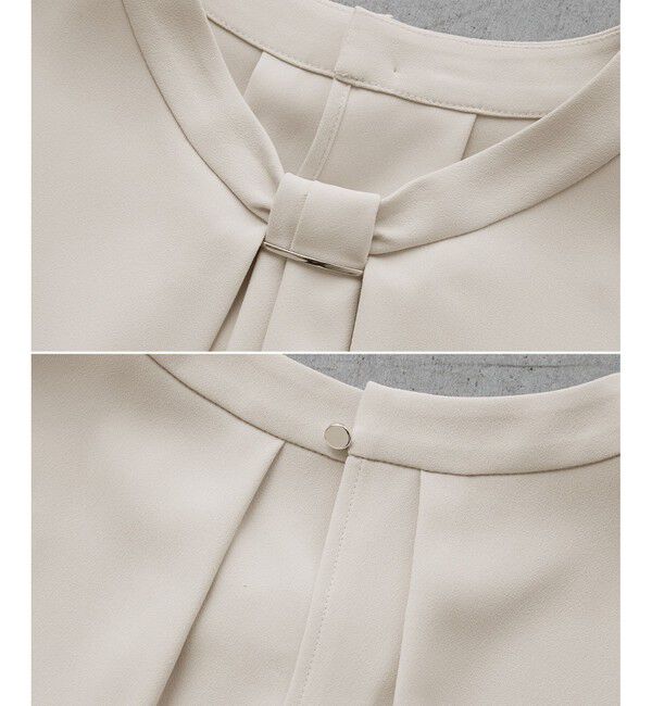 Rope&rsquo;Picnic「メタルパーツフロントフリルタイブラウス/通勤対応」|シャツ・ブラウス|