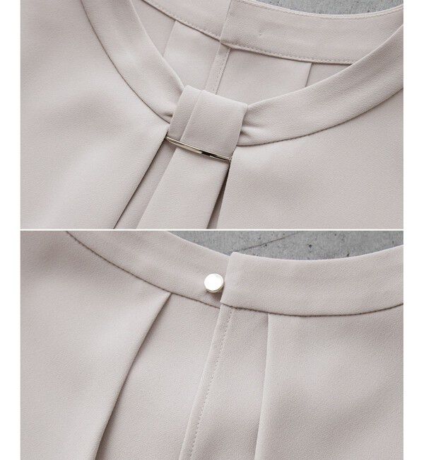 Rope&rsquo;Picnic「メタルパーツフロントフリルタイブラウス/通勤対応」|シャツ・ブラウス|