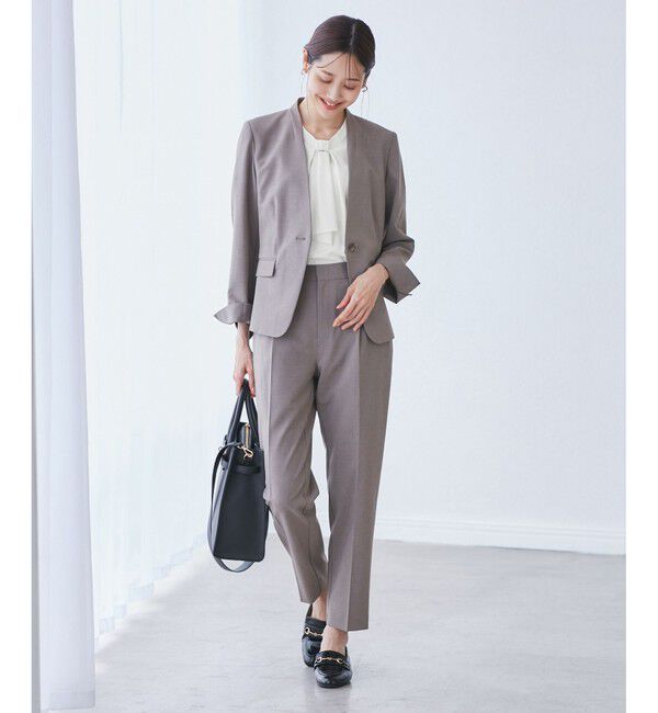 Rope&rsquo;Picnic「メタルパーツフロントフリルタイブラウス/通勤対応」|シャツ・ブラウス|