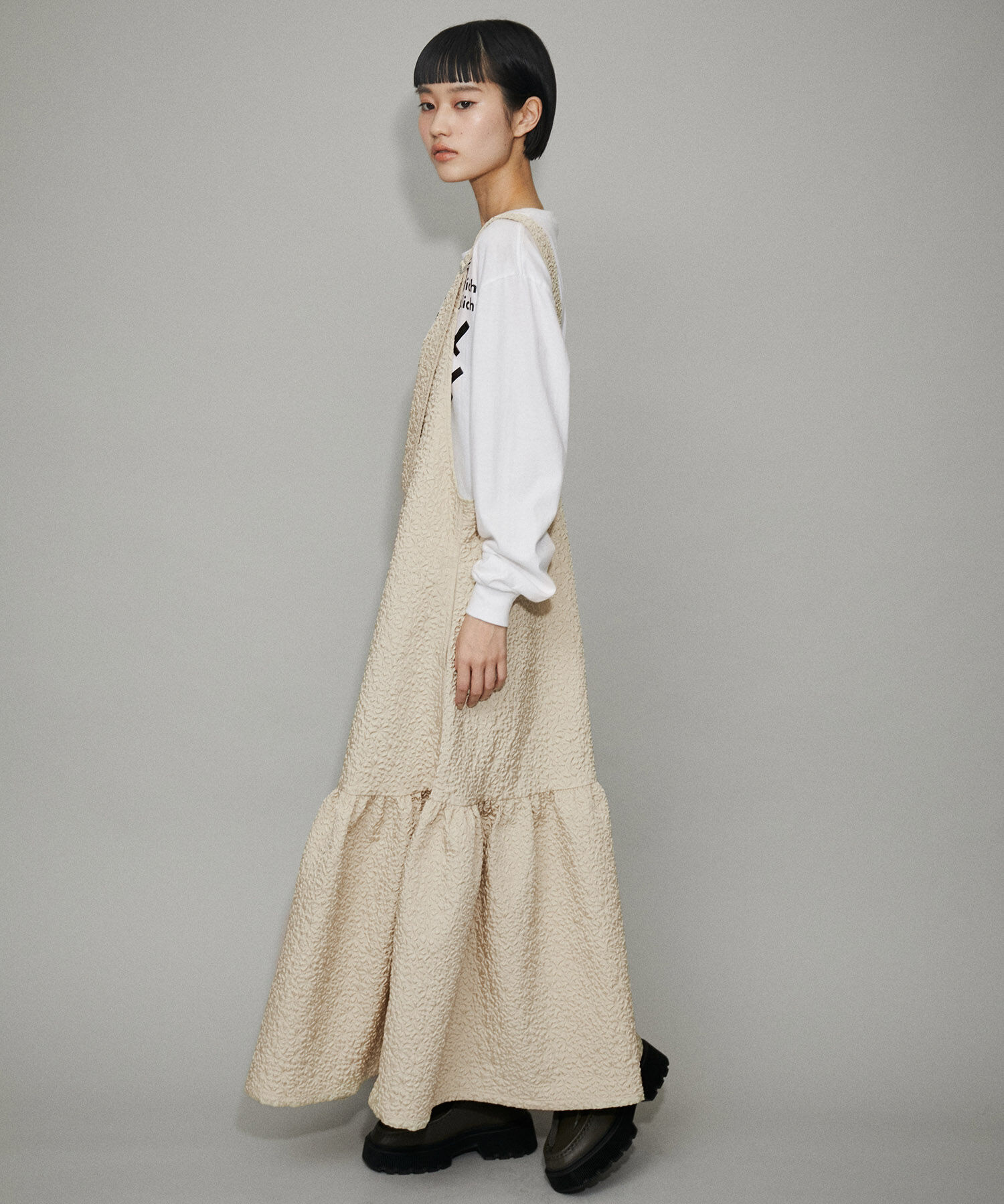 ADAM ET ROPE'「【WEB限定】オーバーオールジャンパースカート」|ジャンパースカート|