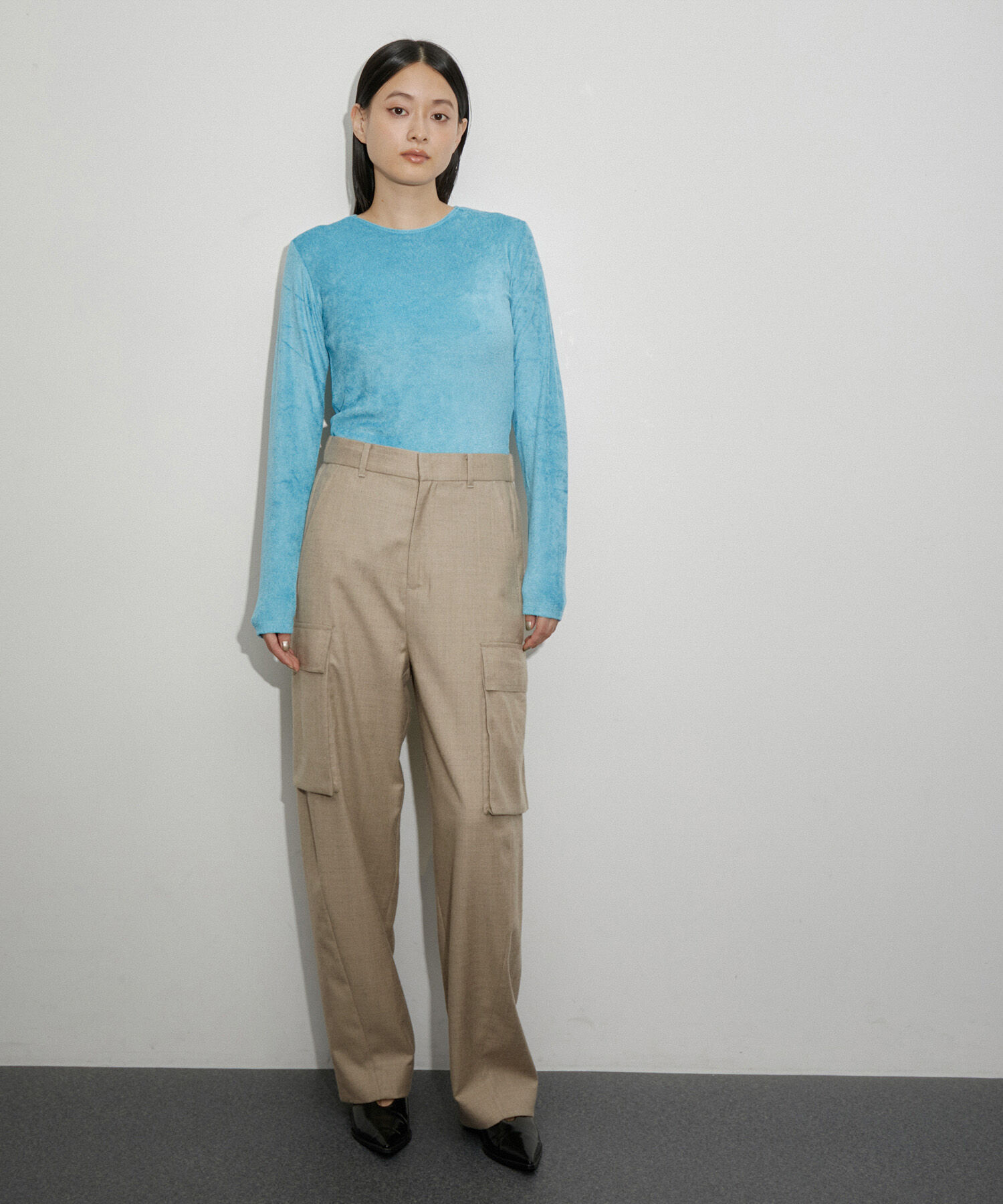 ADAM ET ROPE'「【サステナブル】ウーステッドカーゴパンツ」|カーゴ|