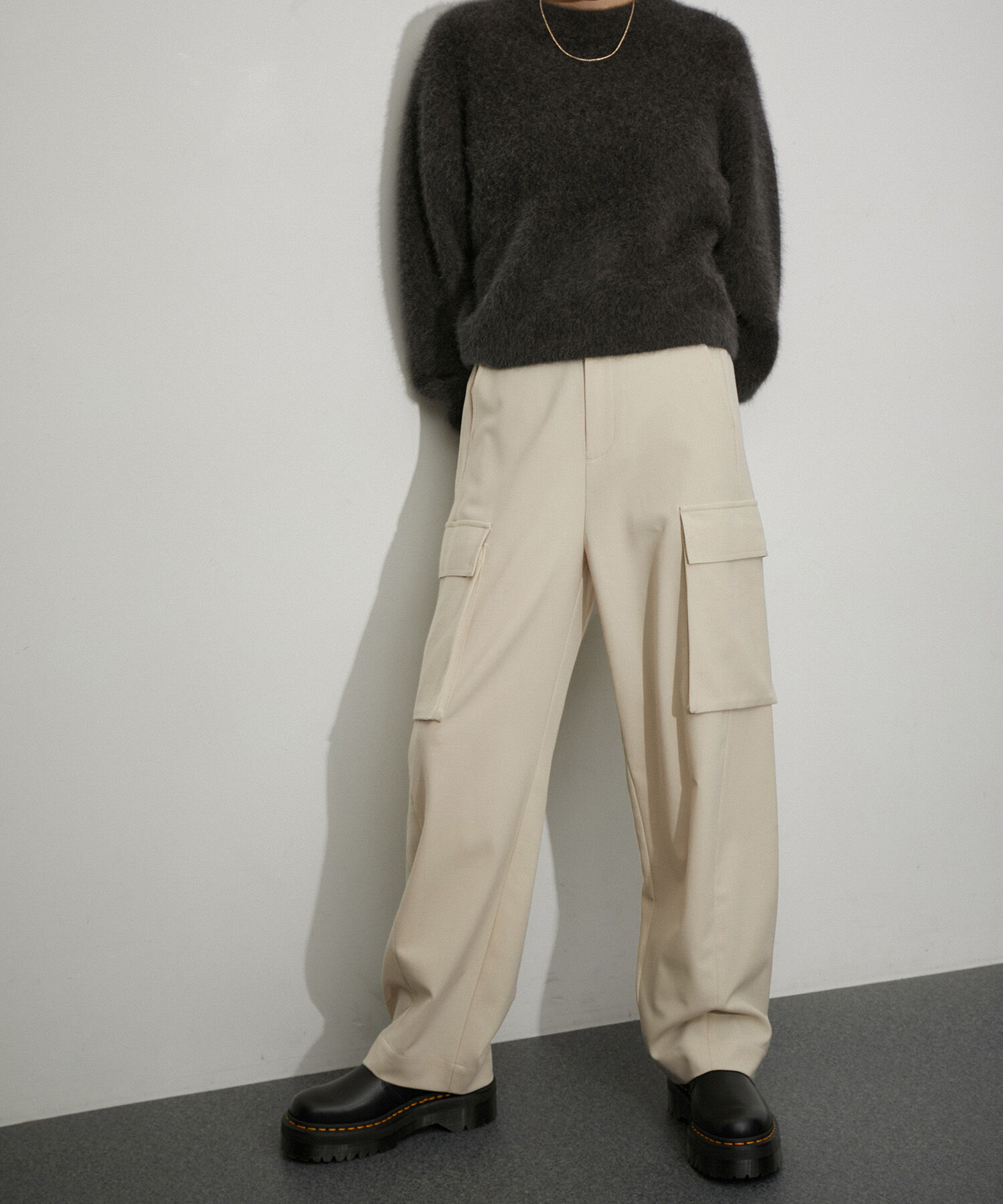 ADAM ET ROPE'「【サステナブル】ウーステッドカーゴパンツ」|カーゴ|ベージュ系(28)