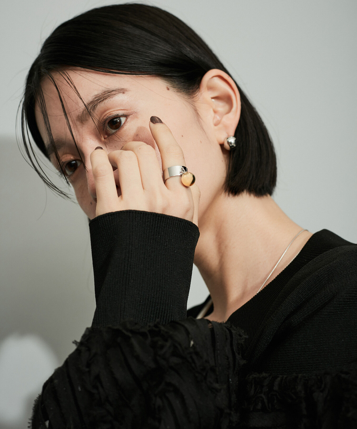 ADAM ET ROPE'「【WEB限定】ドロップドットリング」|リング|シルバー(93)