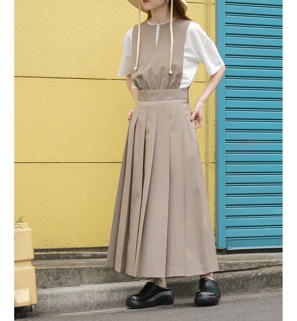 ADAM ET ROPE'「【WEB限定】2WAYプリーツワンピース」|ワンピース|