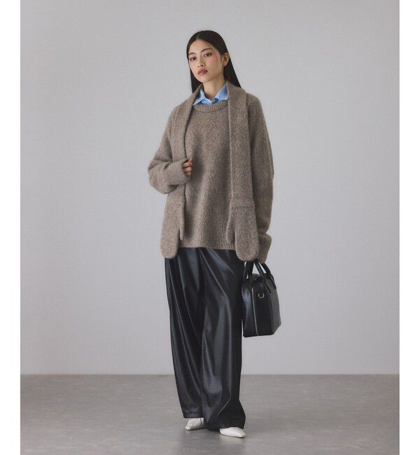 ADAM ET ROPE'「【サステナブル】YAKブレンドタートルニット＆グローブ」|ニット・セーター|