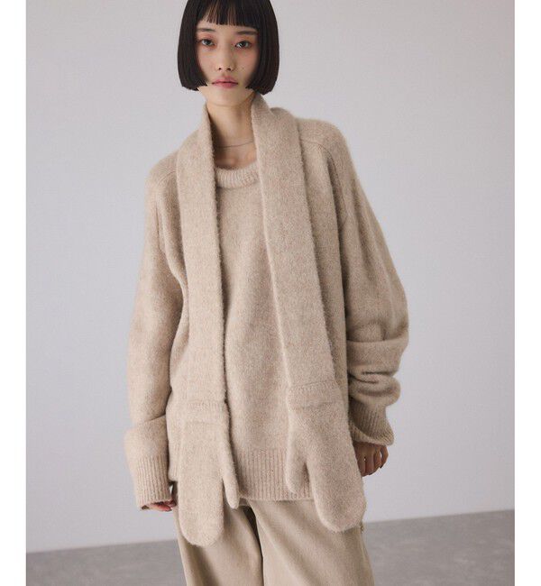 ADAM ET ROPE'「【サステナブル】YAKブレンドタートルニット＆グローブ」|ニット・セーター|ベージュ系(29)