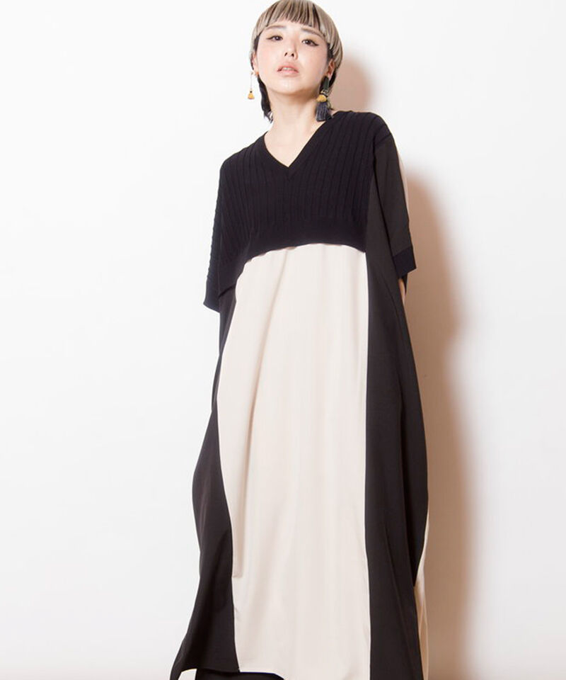  「2WAY切替ニットワンピース」|ワンピース|BLACK