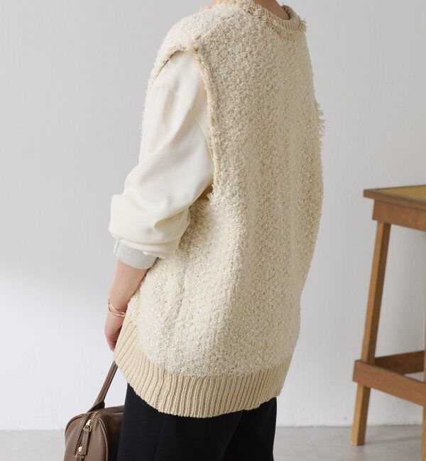  「ツイードライクニットベスト」|ニット・セーター|