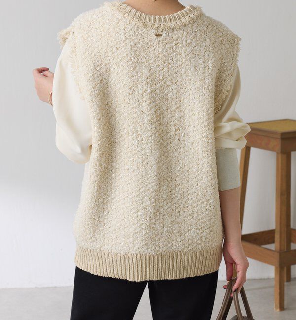  「ツイードライクニットベスト」|ニット・セーター|