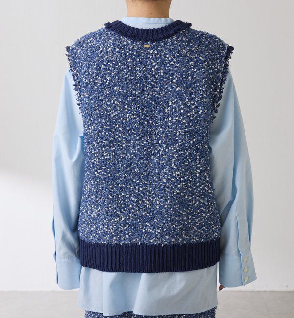  「ツイードライクニットベスト」|ニット・セーター|