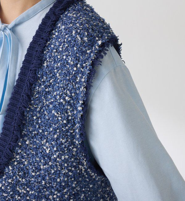  「ツイードライクニットベスト」|ニット・セーター|