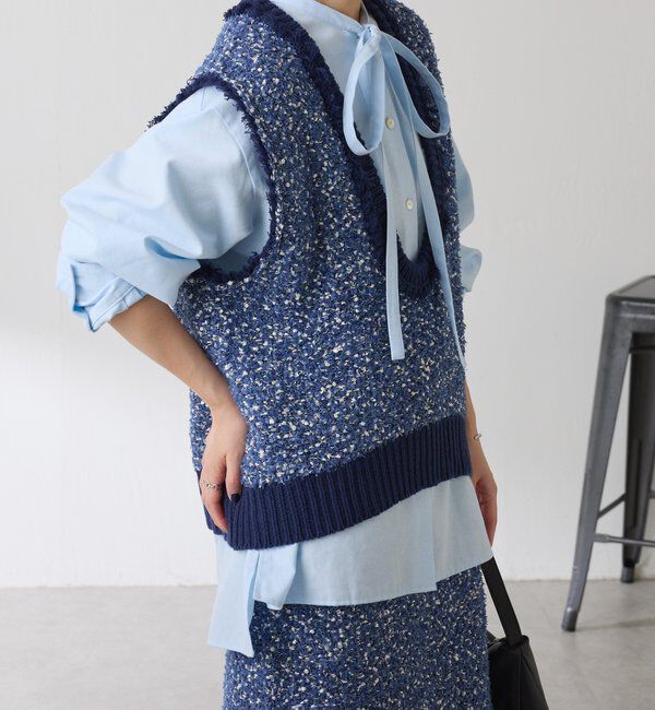  「ツイードライクニットベスト」|ニット・セーター|