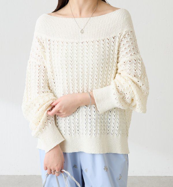  「レースステッチニット」|ニット・セーター|オフホワイト