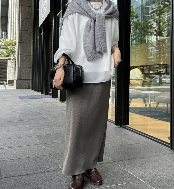  「【WEB限定】裏毛&times;シフォンレイヤードプルオーバー」|Tシャツ・カットソー|