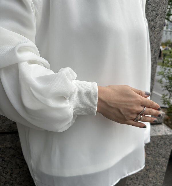  「【WEB限定】裏毛&times;シフォンレイヤードプルオーバー」|Tシャツ・カットソー|