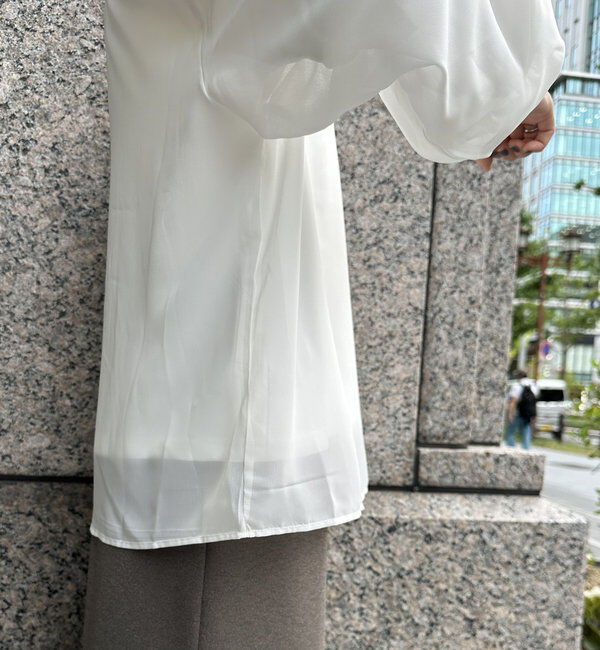  「【WEB限定】裏毛&times;シフォンレイヤードプルオーバー」|Tシャツ・カットソー|