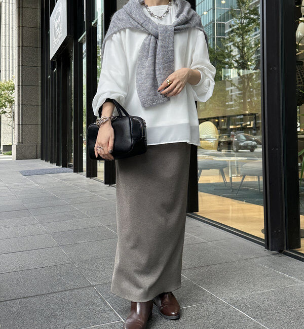  「【WEB限定】裏毛&times;シフォンレイヤードプルオーバー」|Tシャツ・カットソー|