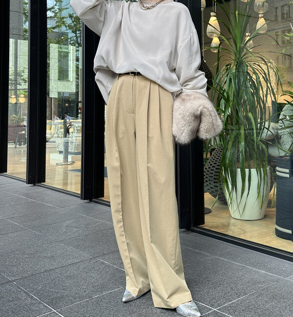  「【WEB限定】裏毛&times;シフォンレイヤードプルオーバー」|Tシャツ・カットソー|