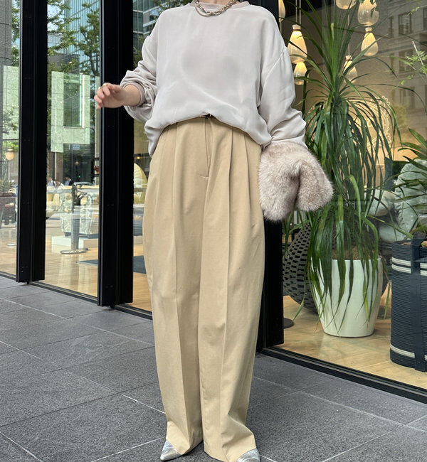  「【WEB限定】裏毛&times;シフォンレイヤードプルオーバー」|Tシャツ・カットソー|