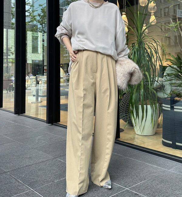  「【WEB限定】裏毛&times;シフォンレイヤードプルオーバー」|Tシャツ・カットソー|