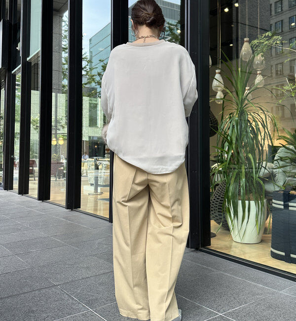  「【WEB限定】裏毛&times;シフォンレイヤードプルオーバー」|Tシャツ・カットソー|