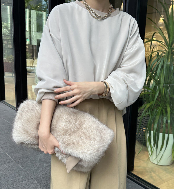  「【WEB限定】裏毛&times;シフォンレイヤードプルオーバー」|Tシャツ・カットソー|