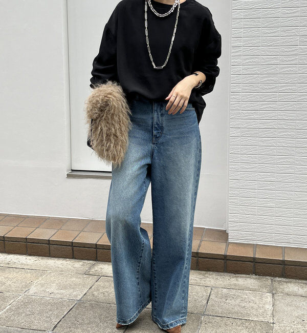  「【WEB限定】裏毛&times;シフォンレイヤードプルオーバー」|Tシャツ・カットソー|