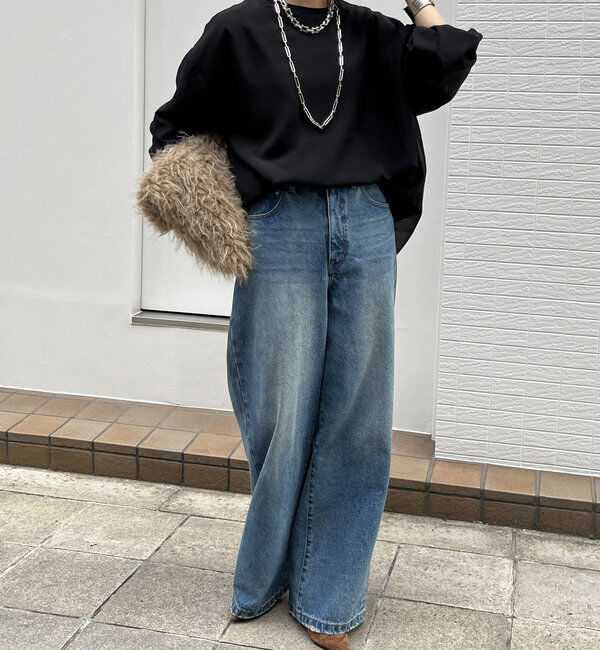  「【WEB限定】裏毛&times;シフォンレイヤードプルオーバー」|Tシャツ・カットソー|