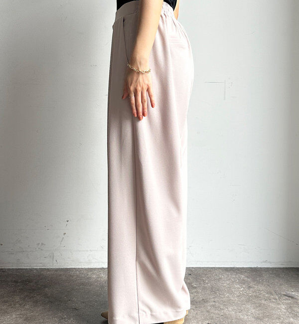  「ボンディングジョーゼットタックワイドパンツ」|チノ|